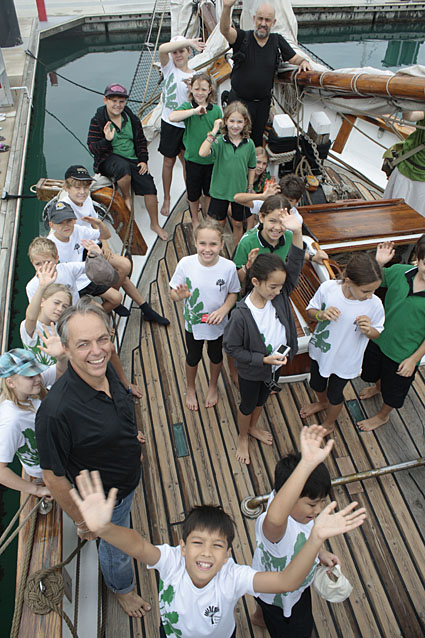 Singapore German International School students deliver their Kits 4 Kids bags to the Historic vessel Vega